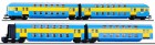 013739 Tillig four unit double deck train cars